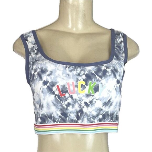 Lucky Brand +1X Tie-Dye-White Removable Pads Rainbow Striped Comfort Bras-2-Pk - Picture 2 of 10